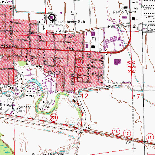 Topographic Map of Immanuel Baptist Church, AR