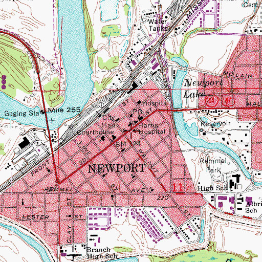 Topographic Map of Saint Pauls Episcopal Church, AR