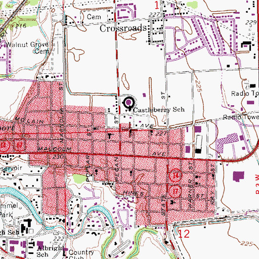 Topographic Map of Umsted Memorial Methodist Church, AR