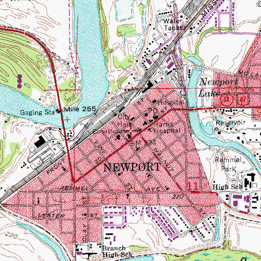 Topographic Map of Jackson County Jail, AR
