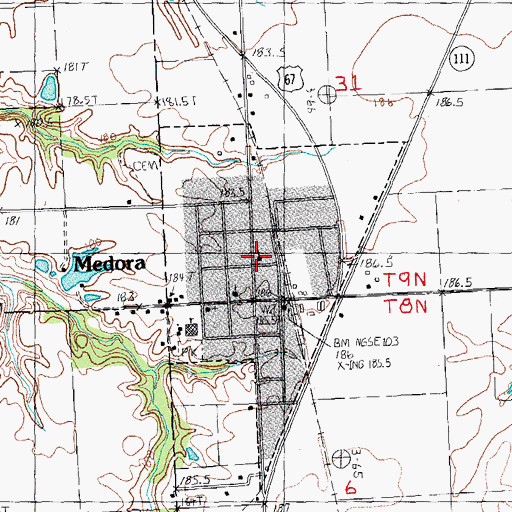 Topographic Map of Saint Johns Catholic Church, IL