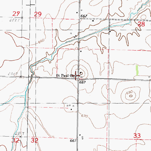 Topographic Map of Saint Pauls United Church of Christ, IL