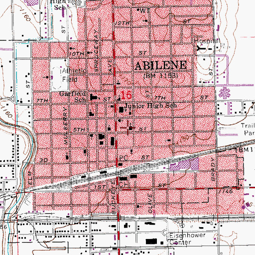 Topographic Map of Emmanuel Evangelical Church, KS