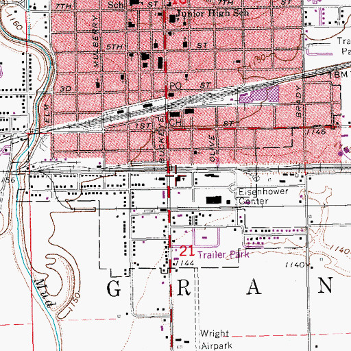 Topographic Map of Lincoln Public School (historical), KS