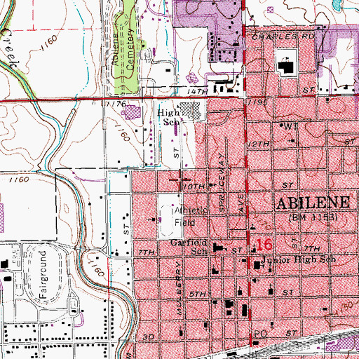 Topographic Map of Mount Zion Baptist Church, KS