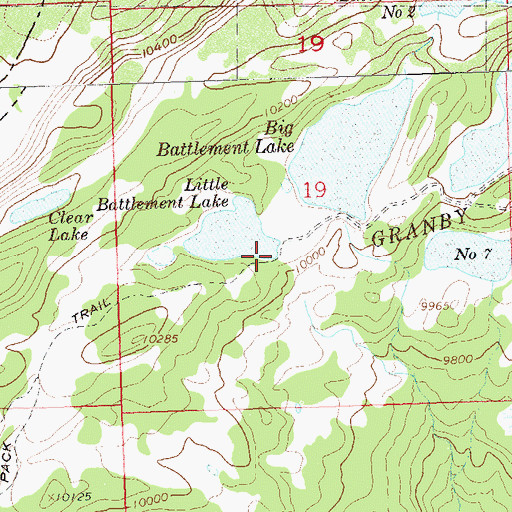 Topographic Map of Little Battlement Dam, CO