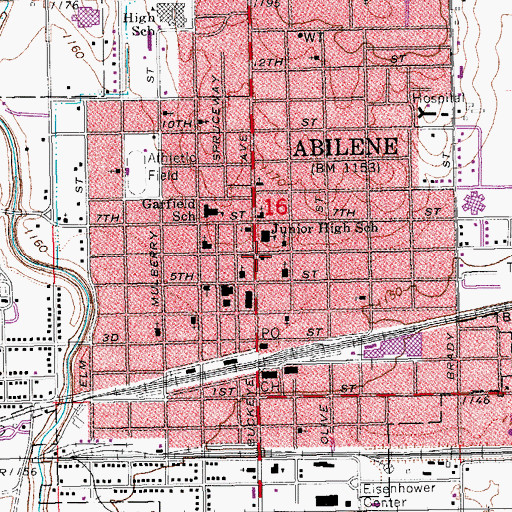 Topographic Map of Saint John's Episcopal Church, KS
