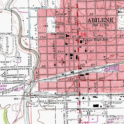 Topographic Map of Trinity Lutheran Church, KS