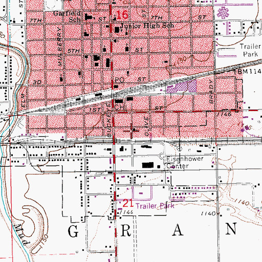 Topographic Map of United Brethren in Christ Church, KS