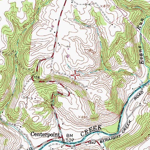 Topographic Map of Yellow Springs Post Office, OH
