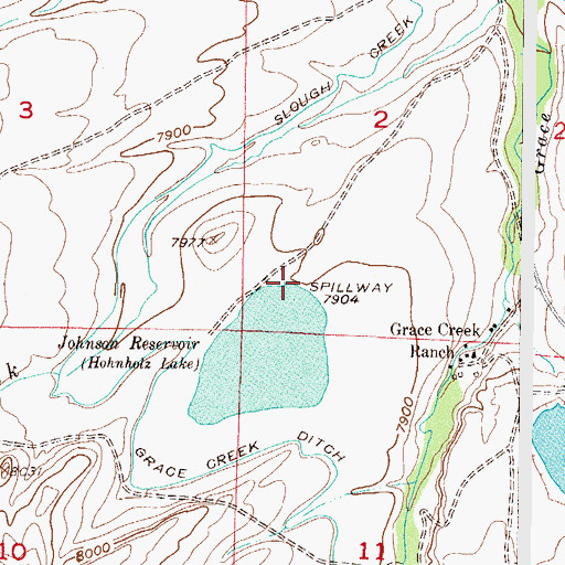 Topographic Map of Johnson Dam, CO