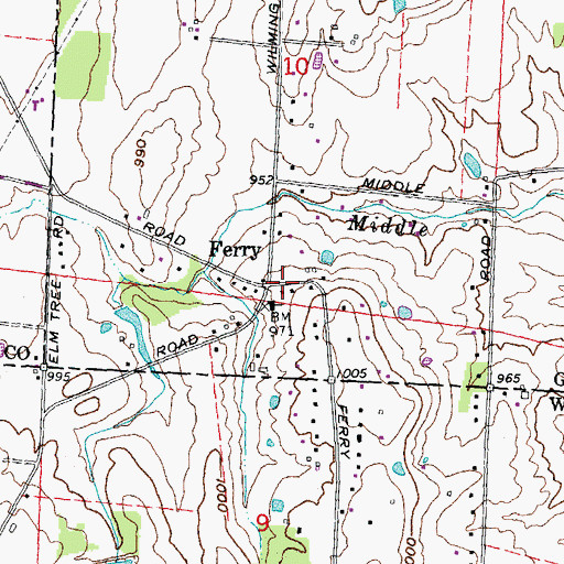Topographic Map of Ferry Post Office (historical), OH