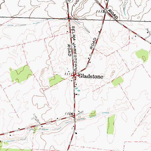 Topographic Map of Gladstone Post Office (historical), OH
