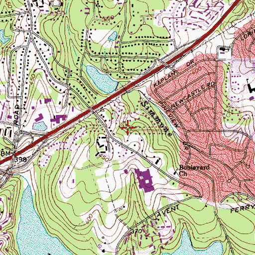 Topographic Map of Kaplan Park, NC