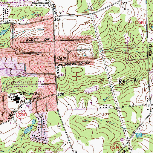 Topographic Map of Marsh Creek Park, NC