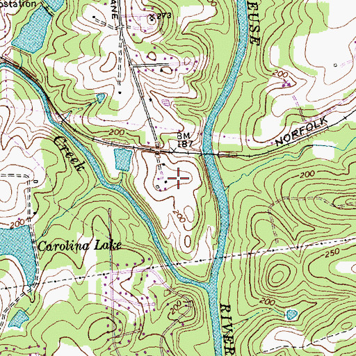 Topographic Map of Anderson Point Park, NC