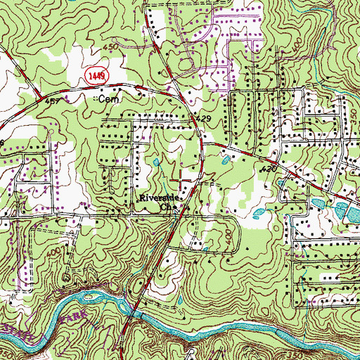 Topographic Map of Riverside Church, NC