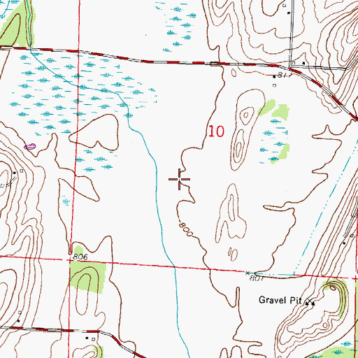 Topographic Map of Waterloo Prairie State Natural Area, WI