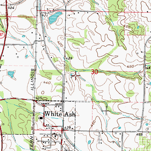 Topographic Map of Jacob Hunter Cemetery, IL