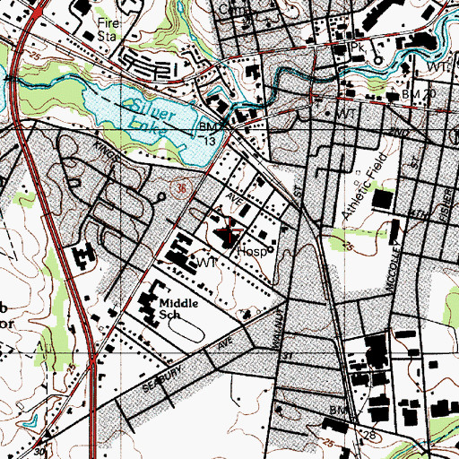 Topographic Map of Bayhealth Milford Memorial Hospital, DE