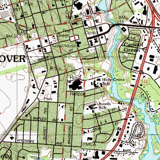 Topographic Map of Bayhealth - Kent General Hospital, DE