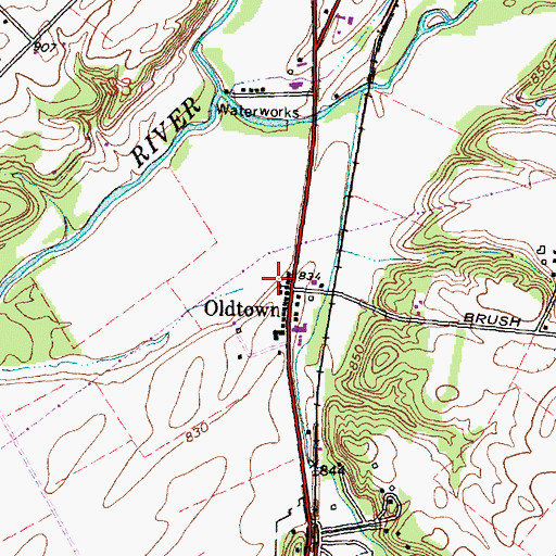 Topographic Map of Old Town Post Office (historical), OH