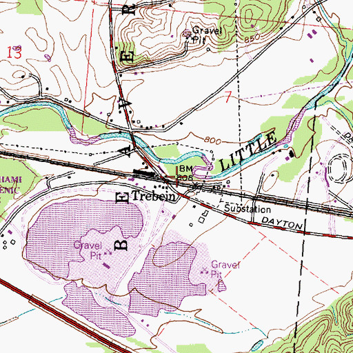 Topographic Map of Trebeins Post Office (historical), OH