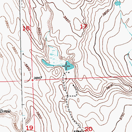 Topographic Map of Dickinson Irrigation Reservoir, CO