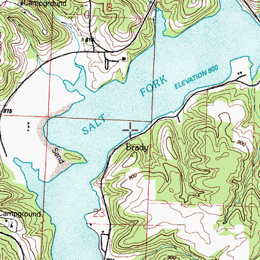 Topographic Map of Brady Post Office (historical), OH