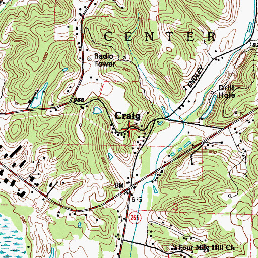Topographic Map of Craig Post Office (historical), OH