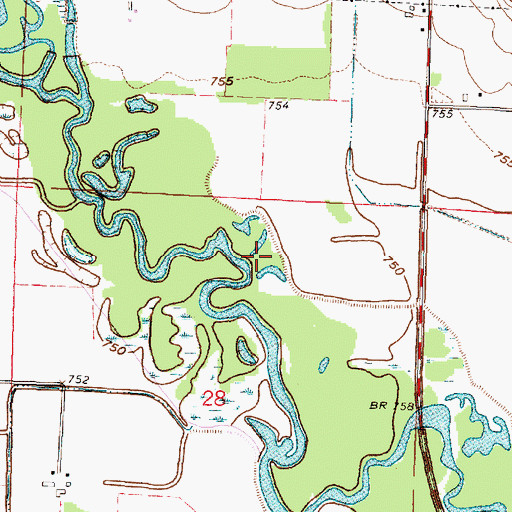 Topographic Map of Avon Bottoms State Natural Area, WI