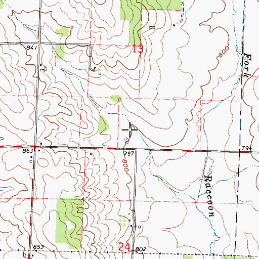 Topographic Map of Newark Road Prairie State Natural Area, WI