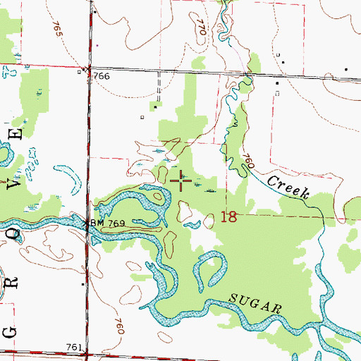 Topographic Map of Swenson Wet Prairie State Natural Area, WI