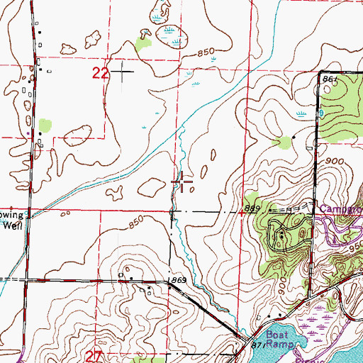 Topographic Map of Clover Valley Fen State Natural Area, WI