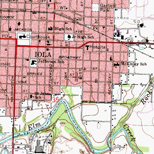 Topographic Map of Bible Baptist Church, KS