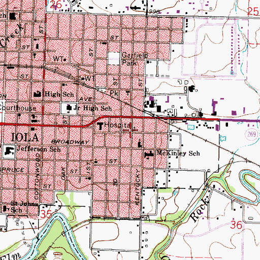 Topographic Map of Church of God, KS