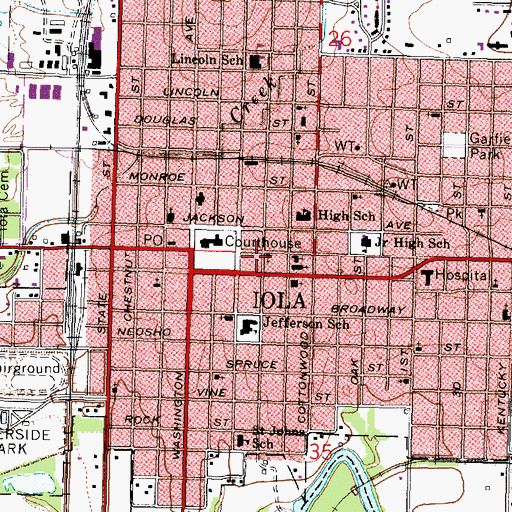 Topographic Map of First Church of Christ Scientist, KS