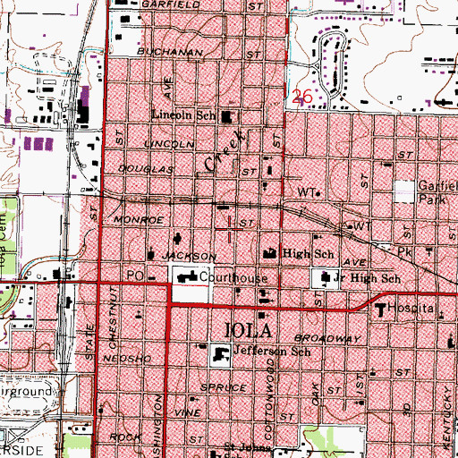 Topographic Map of Free Methodist Church (historical), KS