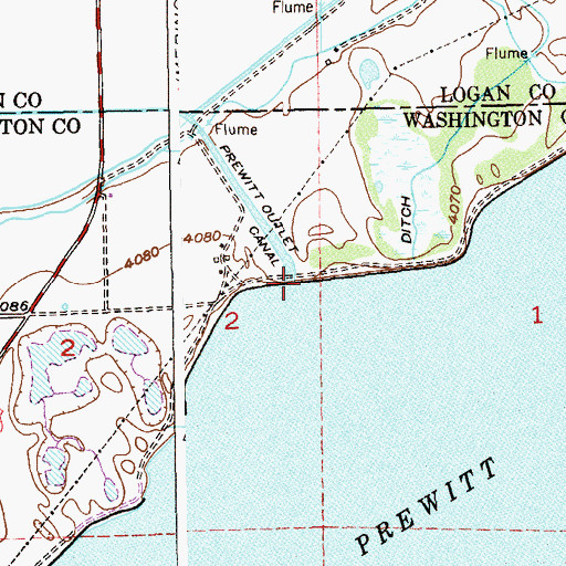 Topographic Map of Prewitt Dam, CO