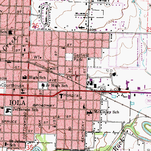 Topographic Map of Community Baptist Church, KS