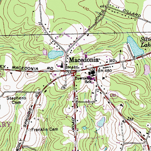Topographic Map of Township School, NC