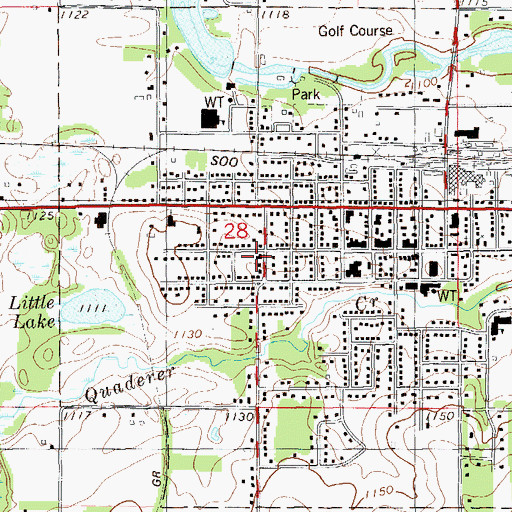 Topographic Map of First Lutheran Church, WI