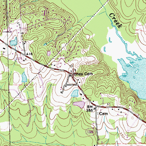 Topographic Map of Jones Cemetery, NC