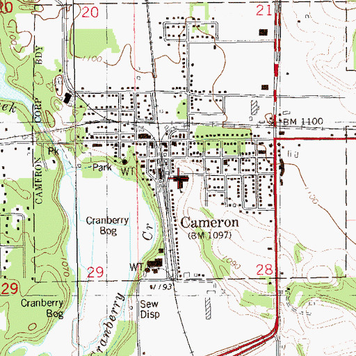Topographic Map of Cameron Elementary School, WI