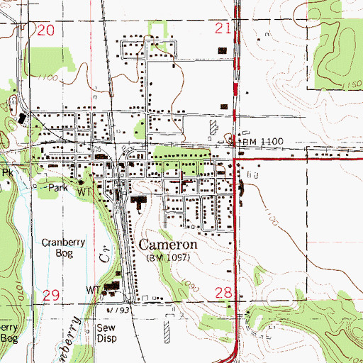 Topographic Map of Faith Lutheran Church, WI