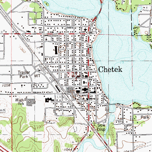 Topographic Map of Chetek United Methodist Church, WI