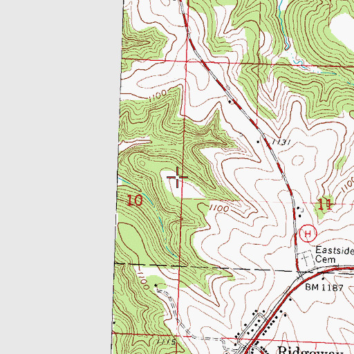 Topographic Map of Ridgeway Pine Relict State Natural Area, WI