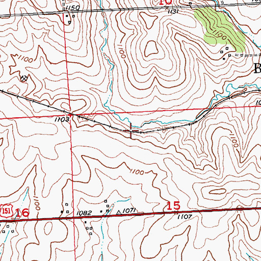 Topographic Map of Belmont Prairie State Natural Area, WI