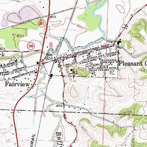 Topographic Map of Fairview Post Office, OH