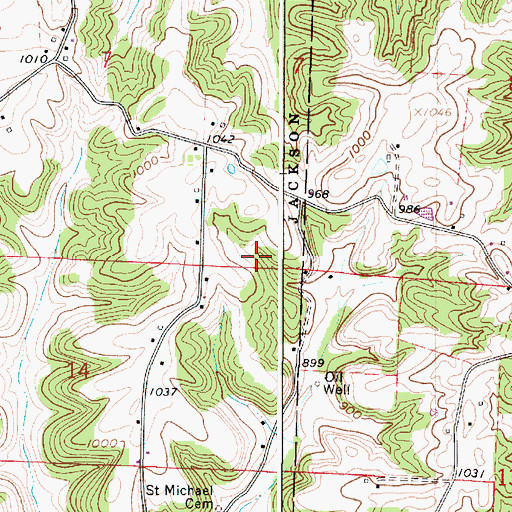 Topographic Map of Quaker City Post Office, OH